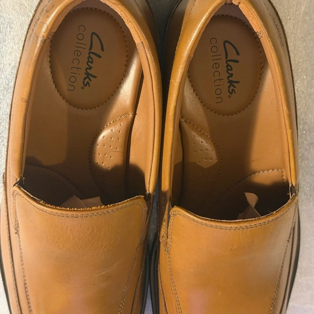 Clarks COLLECTION ULTIMATE COMFORT Men's Brown Leather Slip-Ons BROWN NWOT